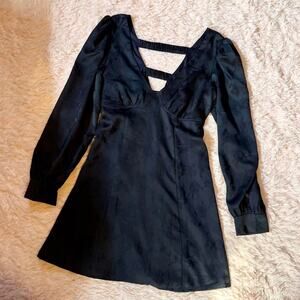 Crystal Doll Black Floral Sultry Sexy Open Back Whimsygoth Dark Academia Dress